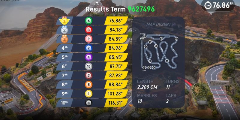 An image of Marble racing fans predicting the results