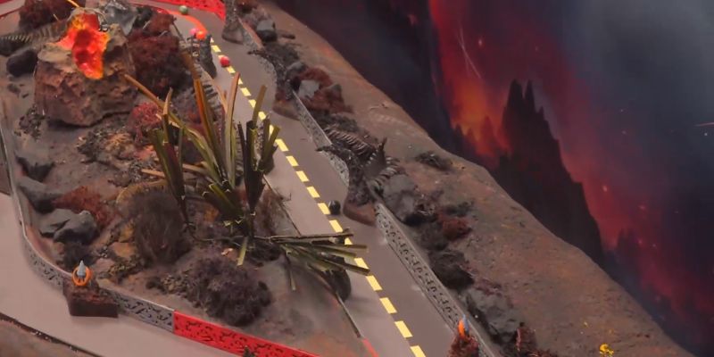 An image of Marble racing ramp at fiery pits