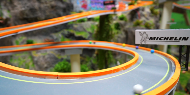 An image of marble run comeptition at marble magic