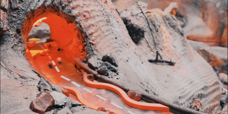 Đường đua bi Fiery Pits
