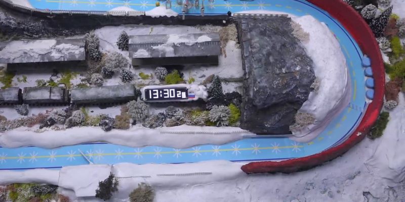 An image of Siberian icefield marble race track