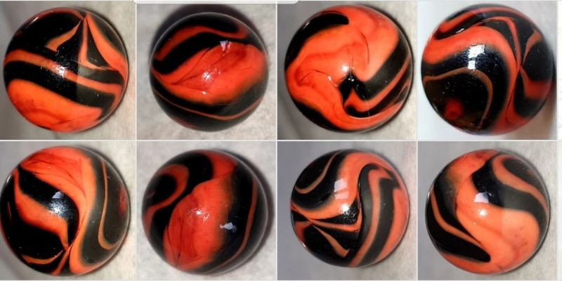 An image of machine-made marbles