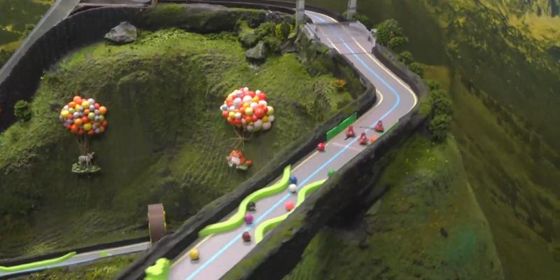 An image of Sliding mushrooms and chicanes layout