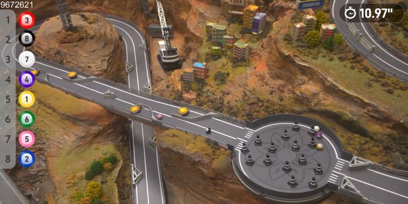 An image of Construction zone rotating pylon field