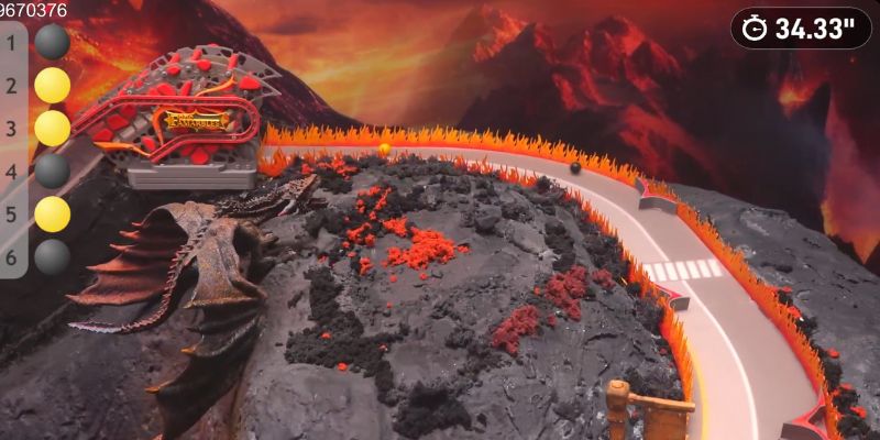 An image of Track C fiery pits final stretch