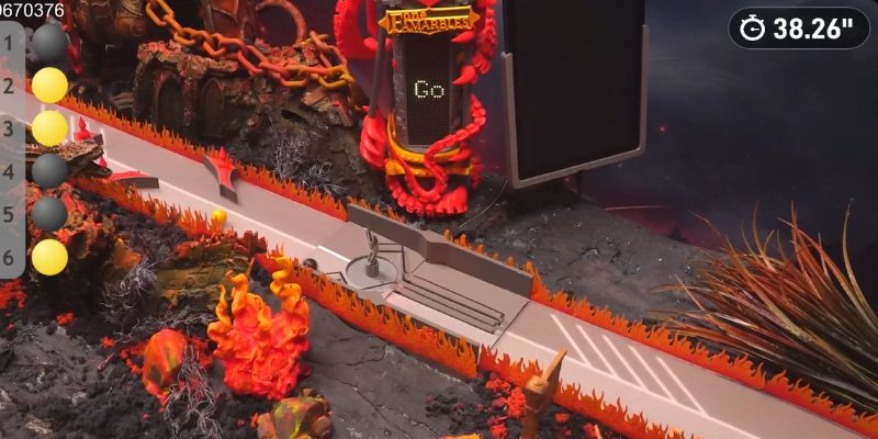 An image of Track C fiery pits finish point